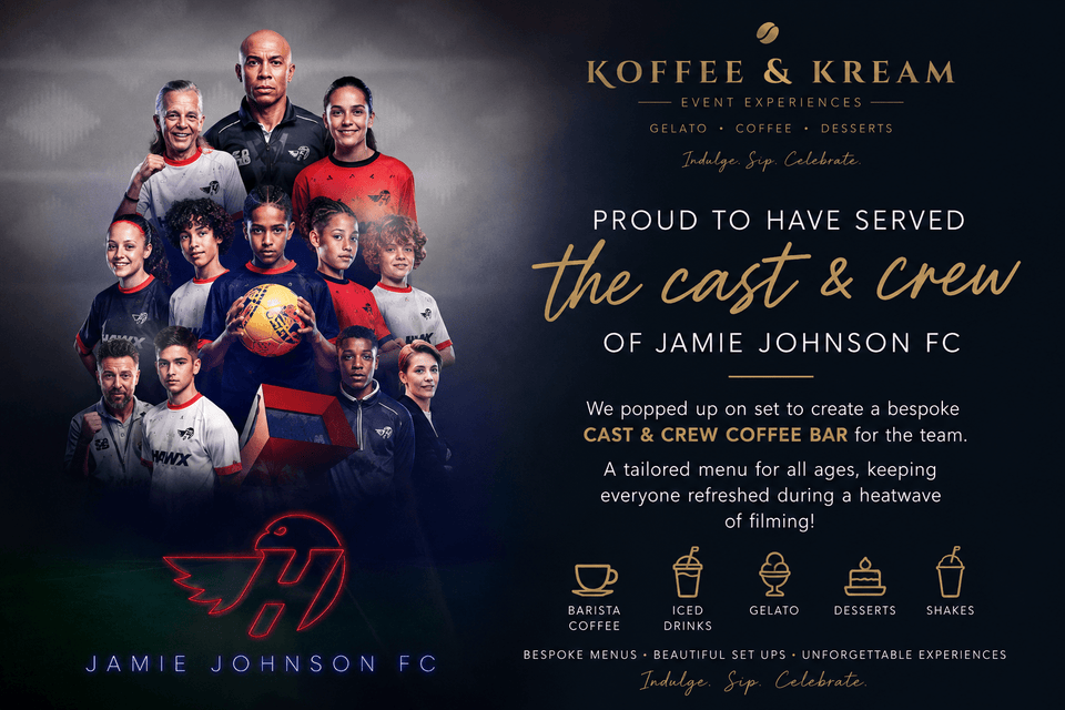 Mobile Coffee Cart Hire for  Corporate Events: Koffee & Kream Behind the Scenes with Jamie Johnson FC - Koffee & Kream Ltd