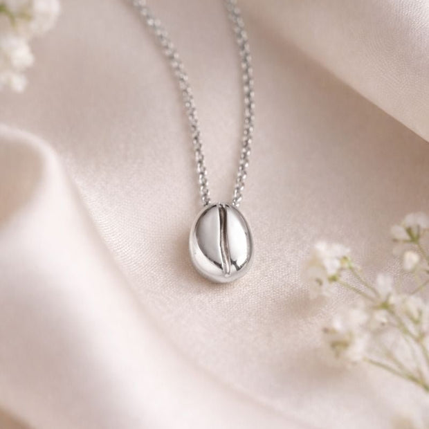 925 Silver Coffee Bean Pendant and Necklace - Koffee & Kream Ltd